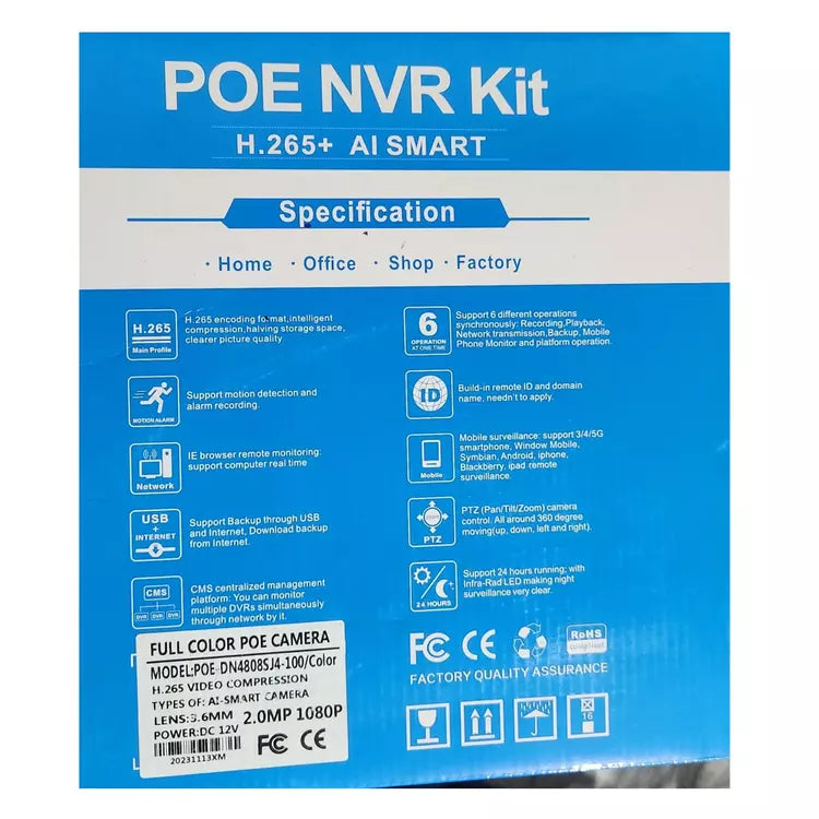 Kit Caméra de Surveillance CCTV POE – 4MP