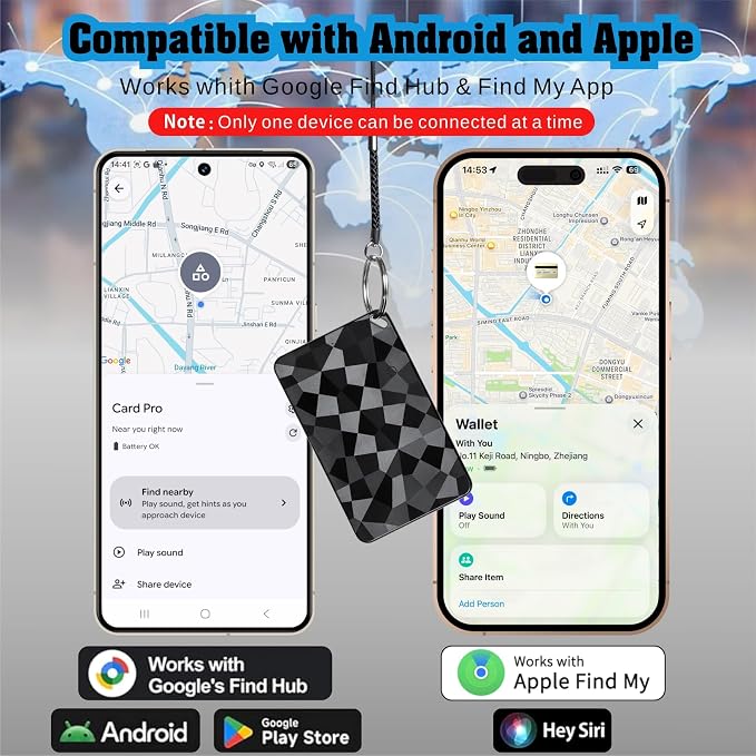 Carte traceur LITAII - Interface Google Find Hub sur Android