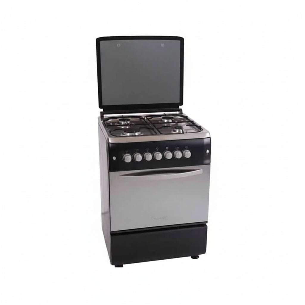 Cuisinière à Gaz FERRE 4 Feux 60x60 avec Four et Tournebroche – F6N40G2-AF Gris Foncé