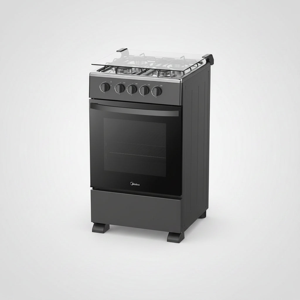 Cuisinière à Gaz MIDEA 4 Feux 50x50 avec Four – SP5055T082-BG Noire