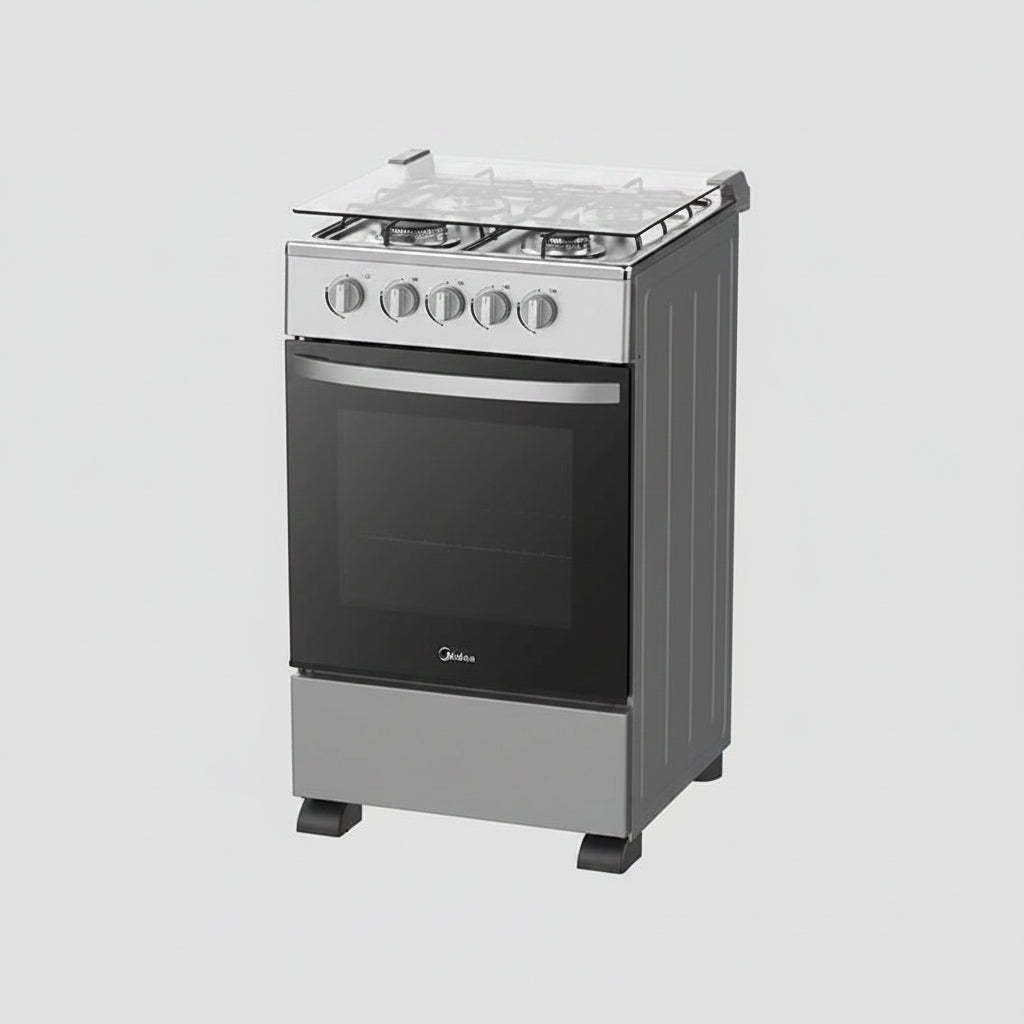 Cuisinière à Gaz MIDEA 4 Feux 50x50 avec Four et Gril – SP5055T082-SG Grise
