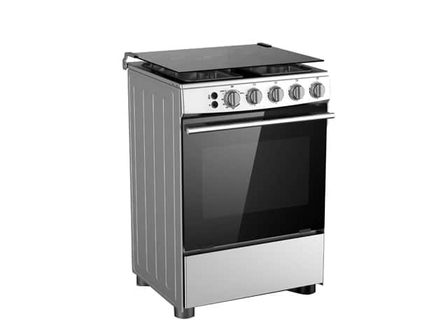 Cuisinière à Gaz MIDEA 4 Feux 60x60 Inox avec Four, Gril et Rôtisserie – 4G059