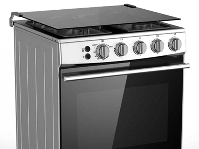 Cuisinière à Gaz MIDEA 4 Feux 60x60 Inox avec Four, Gril et Rôtisserie – 4G059