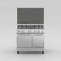Cuisinière à Gaz F5 Feux 90x60 avec Four 62L et Niche – H96ND-N Inox (G95NE-M)