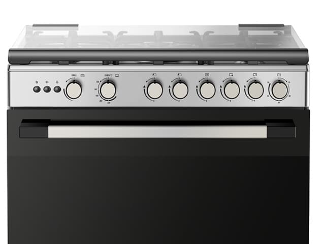 Cuisinière à Gaz MIDEA 5 Feux 90x60 Inox avec Four, Gril et Rôtisserie – 5G030