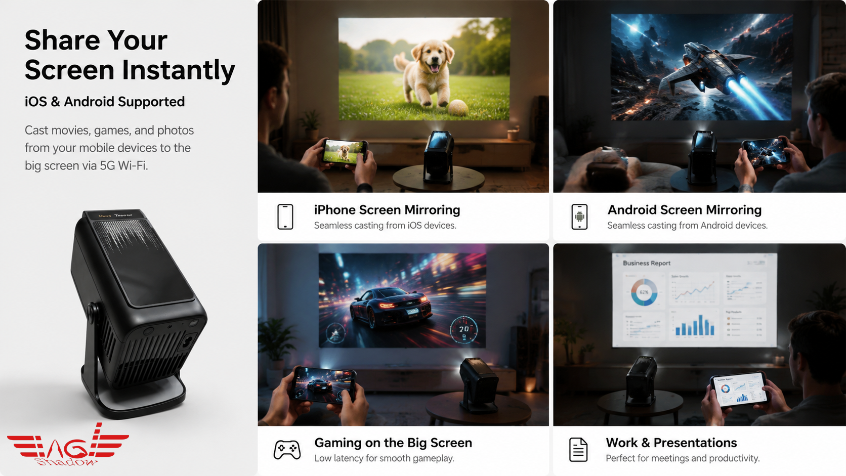 Vidéo Projecteur Smart AG Shadow 1080P Full HD