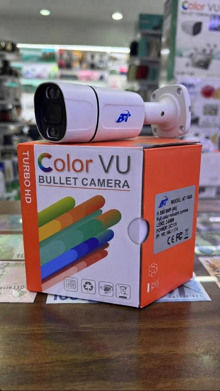 Caméra de Surveillance Extérieure IP Bullet 4K Full Color – Modèle AT-1600