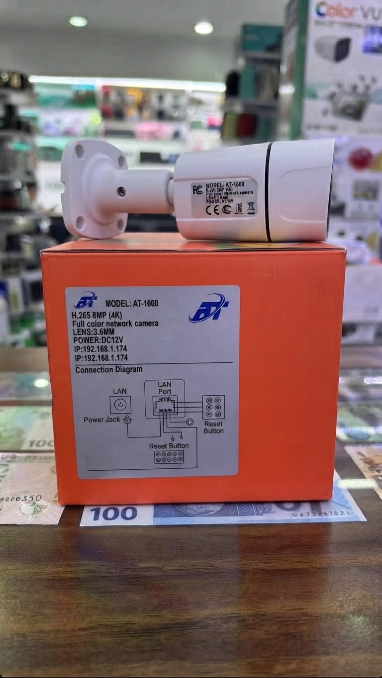 Caméra de Surveillance Extérieure IP Bullet 4K Full Color – Modèle AT-1600