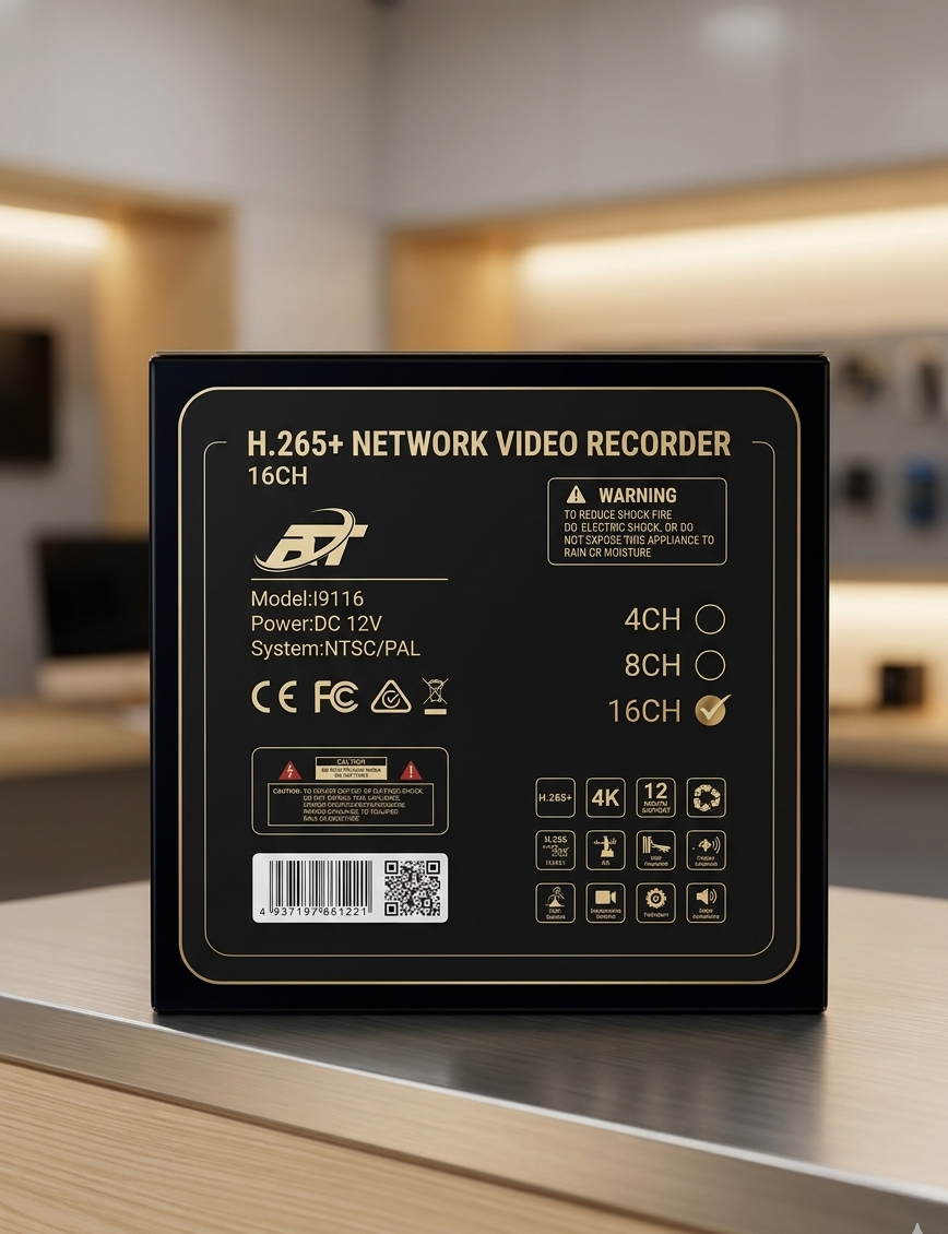 NVR I9116 16CH - Boîte Full HD Hybrid DVR H.265+ vue de face