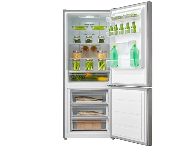 Réfrigérateur Combiné MIDEA 302L No Frost MRDB424FG avec Distributeur d’Eau – Gris Inox