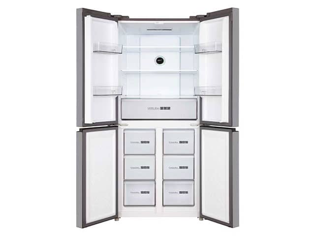 Réfrigérateur F SBS 550L FIN-550 4 Portes Inverter No Frost – Gris Argent Moderne