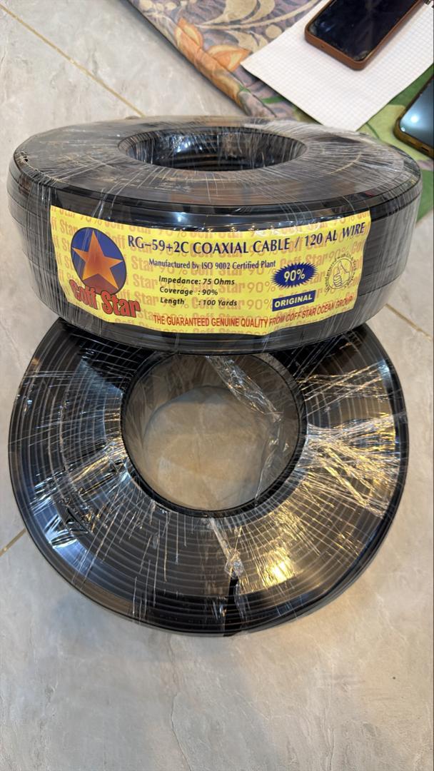 Câble coaxial Gulf Star RG-59+2C - bobines avec connecteurs F et pince à sertir